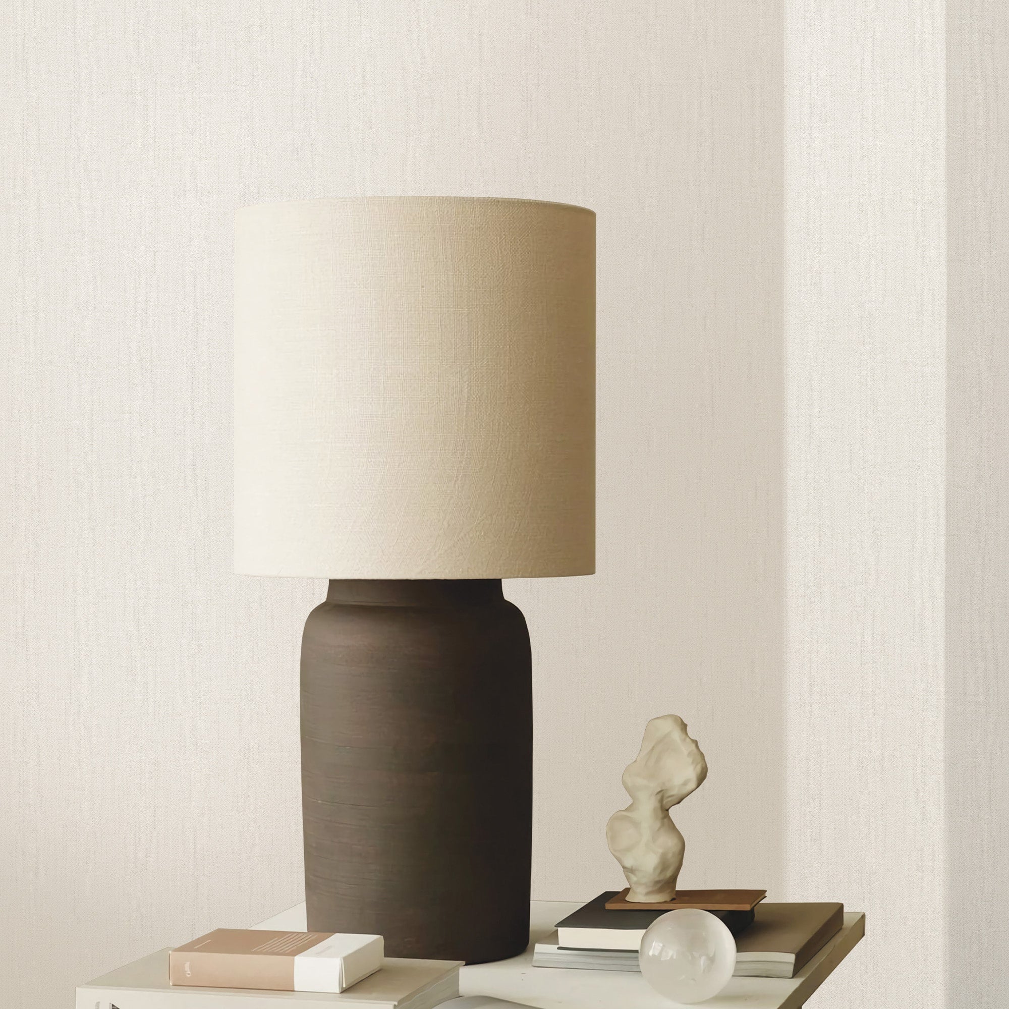 Textured Wallpaper Fabric in Pale Beige