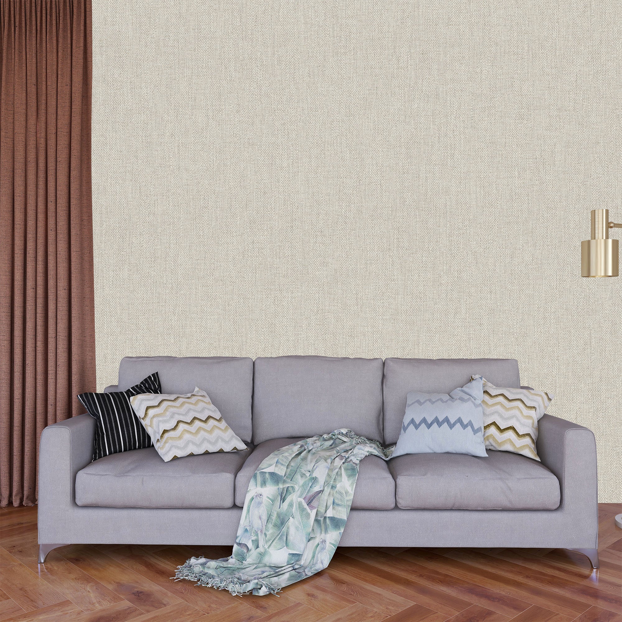Textured Wallpaper Fabric in Tan|Beige
