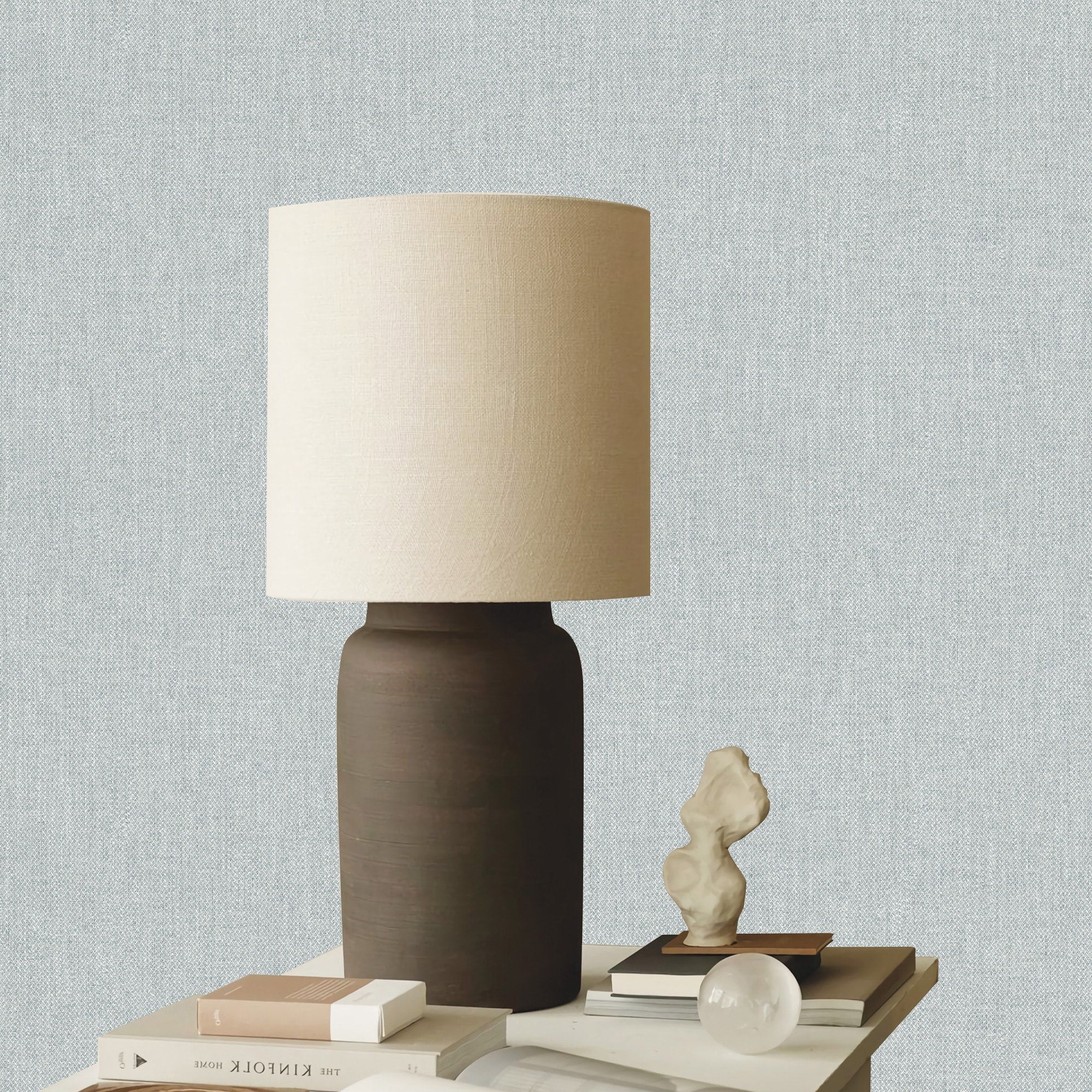 Textured Wallpaper Fabric in Light Blue