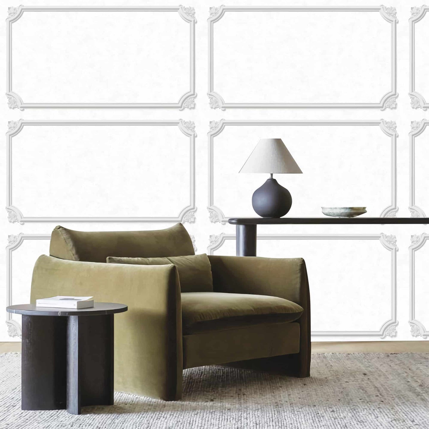 Textured Wallpaper Victorian|Distressed|Traditional in Grey