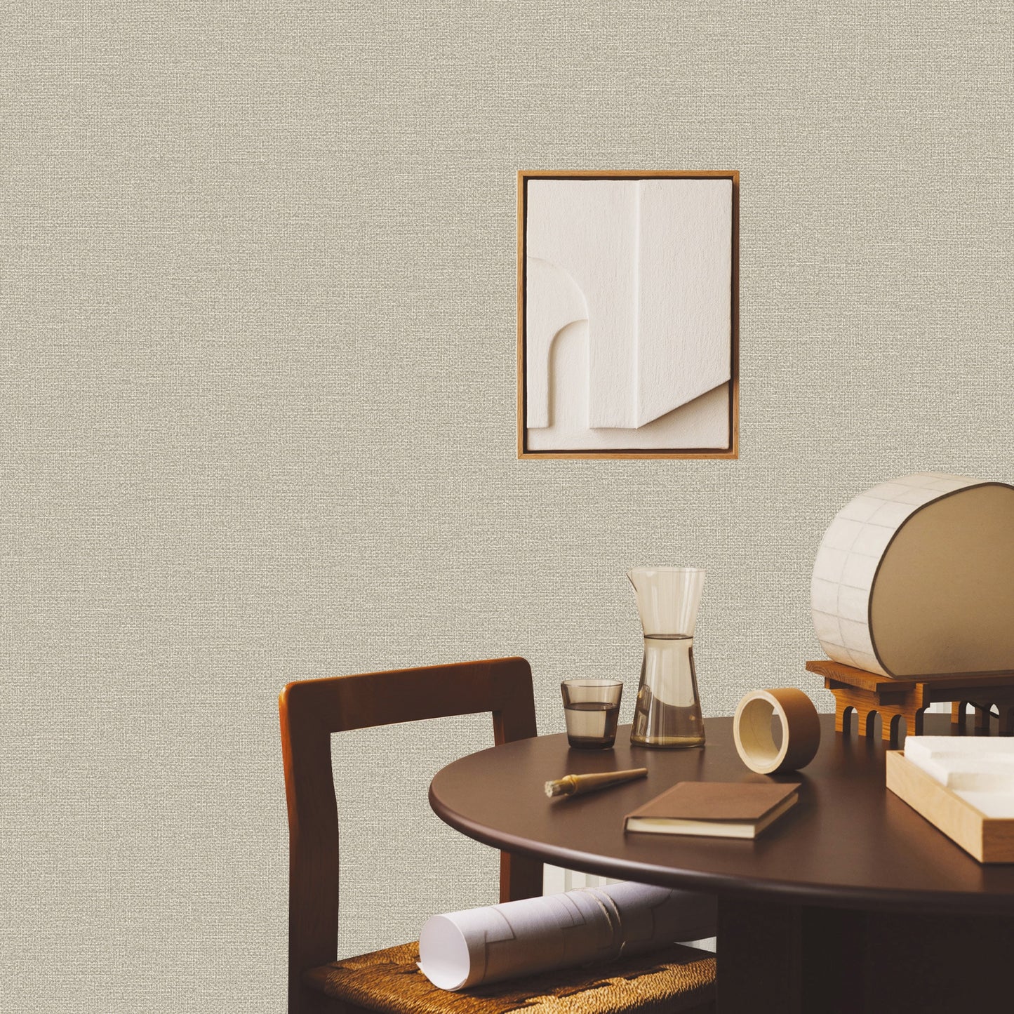 Textured Wallpaper Solid in Beige