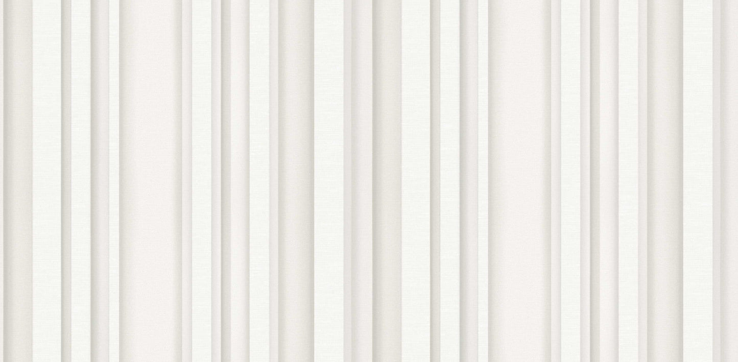 Textured Wallpaper Stripes in White|Light Grey