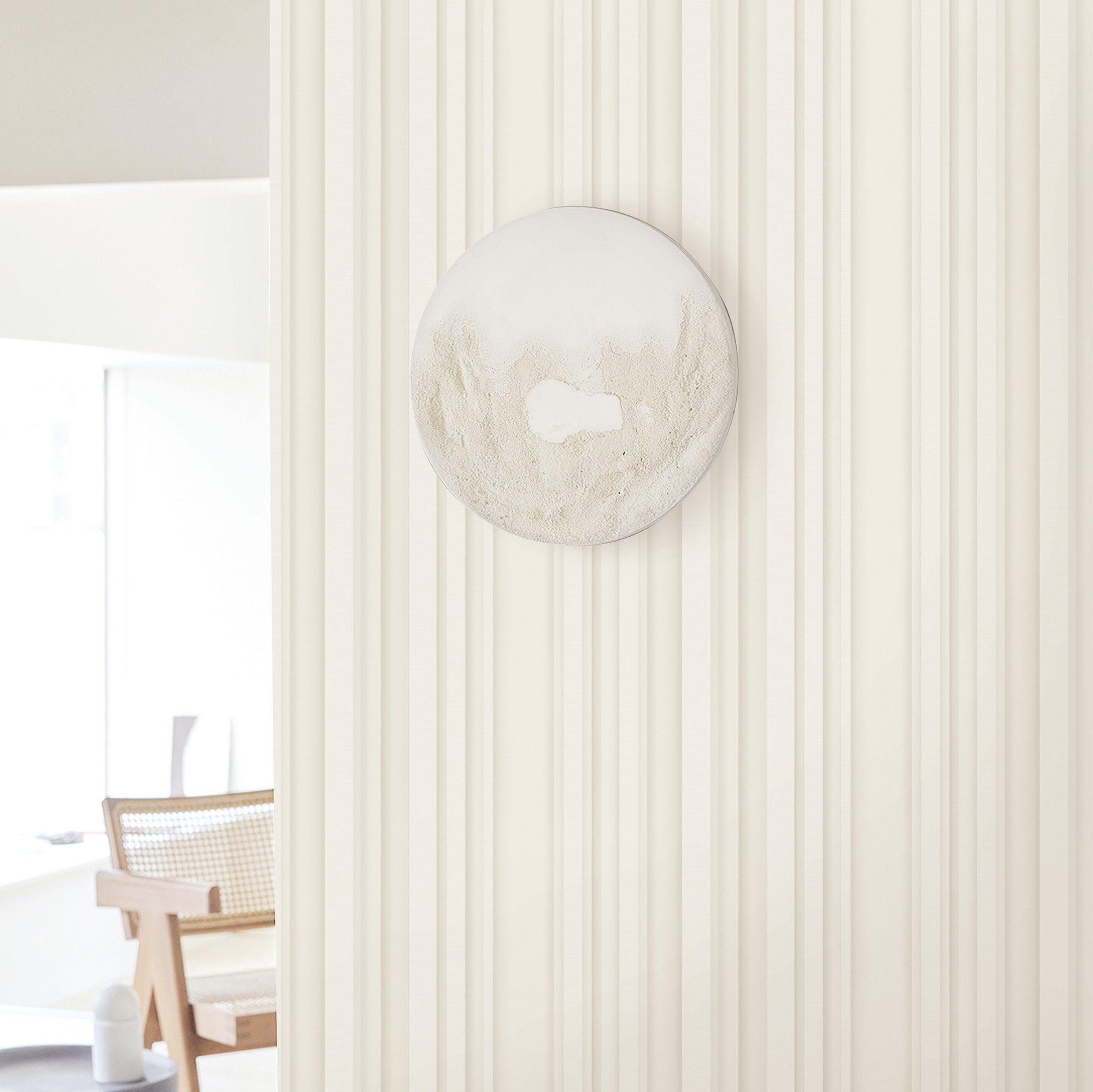 Textured Wallpaper Stripes in White|Light Grey