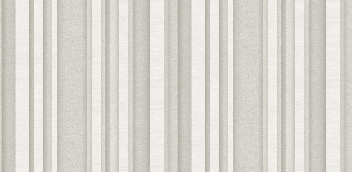 Textured Wallpaper Stripes in Light Grey|Cream