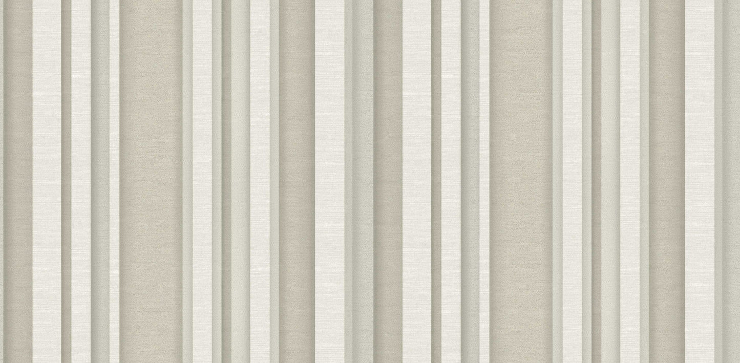 Textured Wallpaper Stripes in Light Brown|Cream