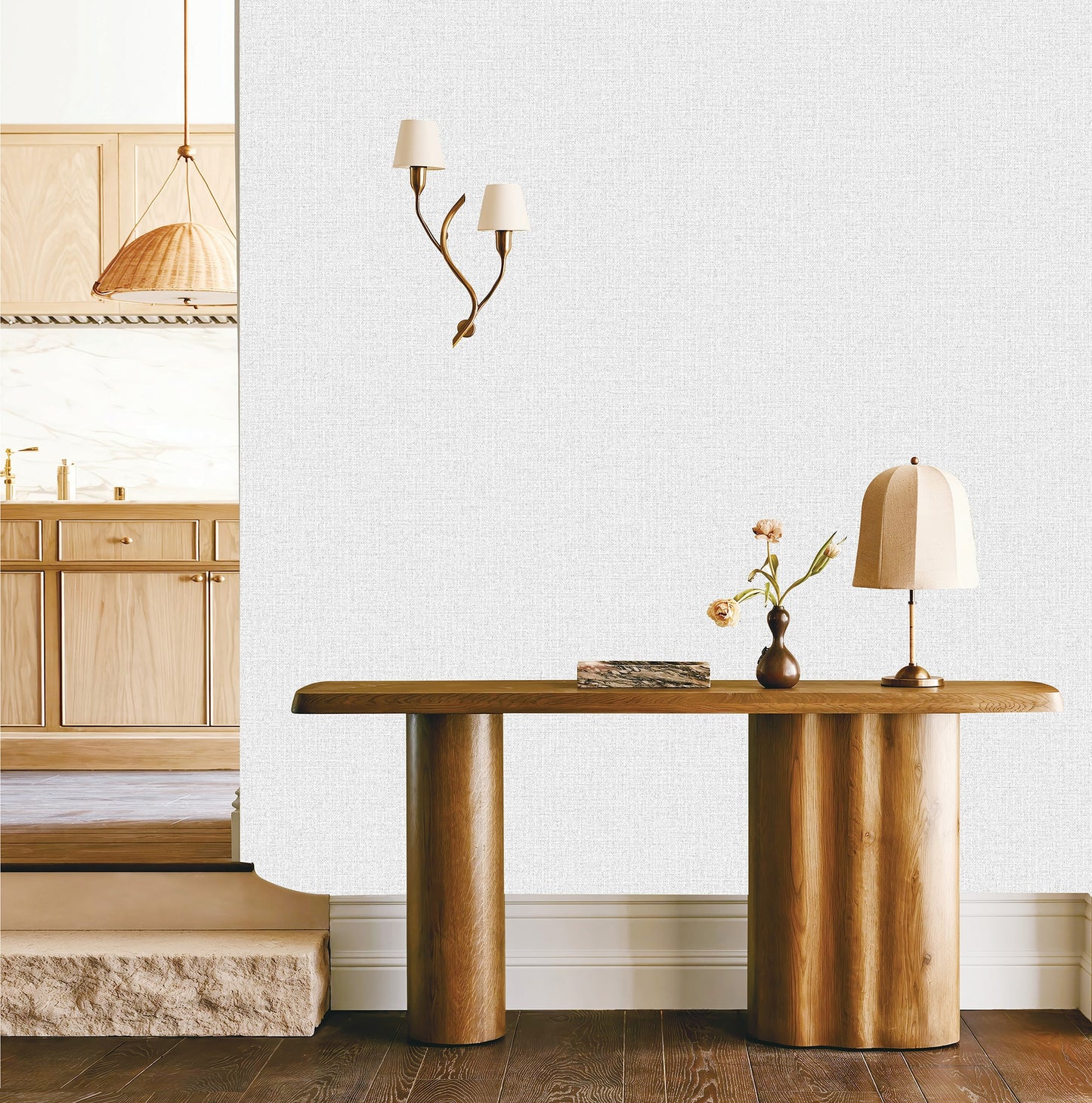 Textured Wallpaper Solid in White