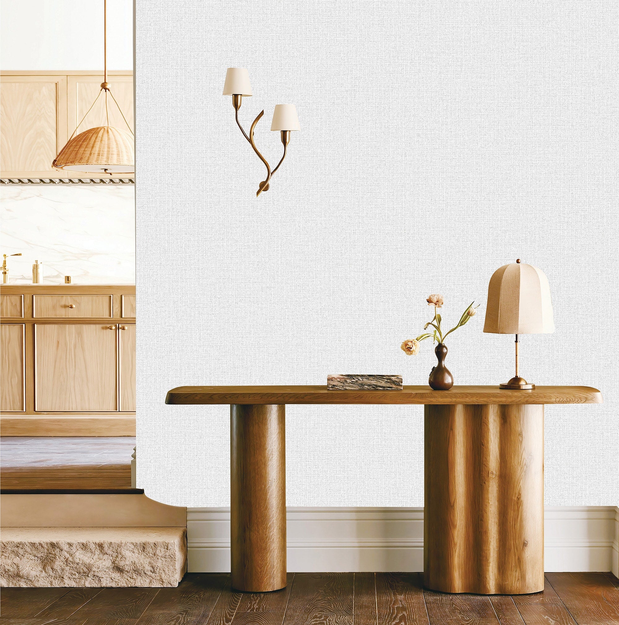 Textured Wallpaper Solid in White