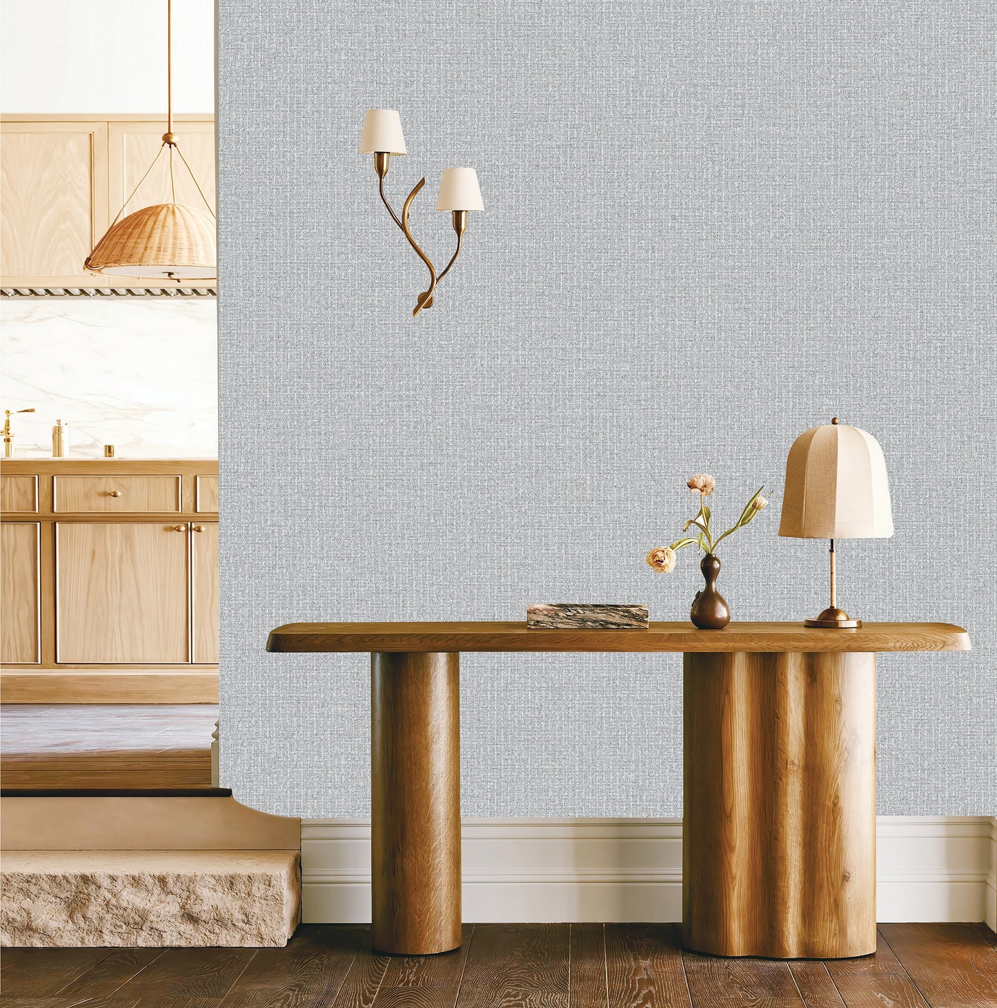 Textured Wallpaper Solid in Grey