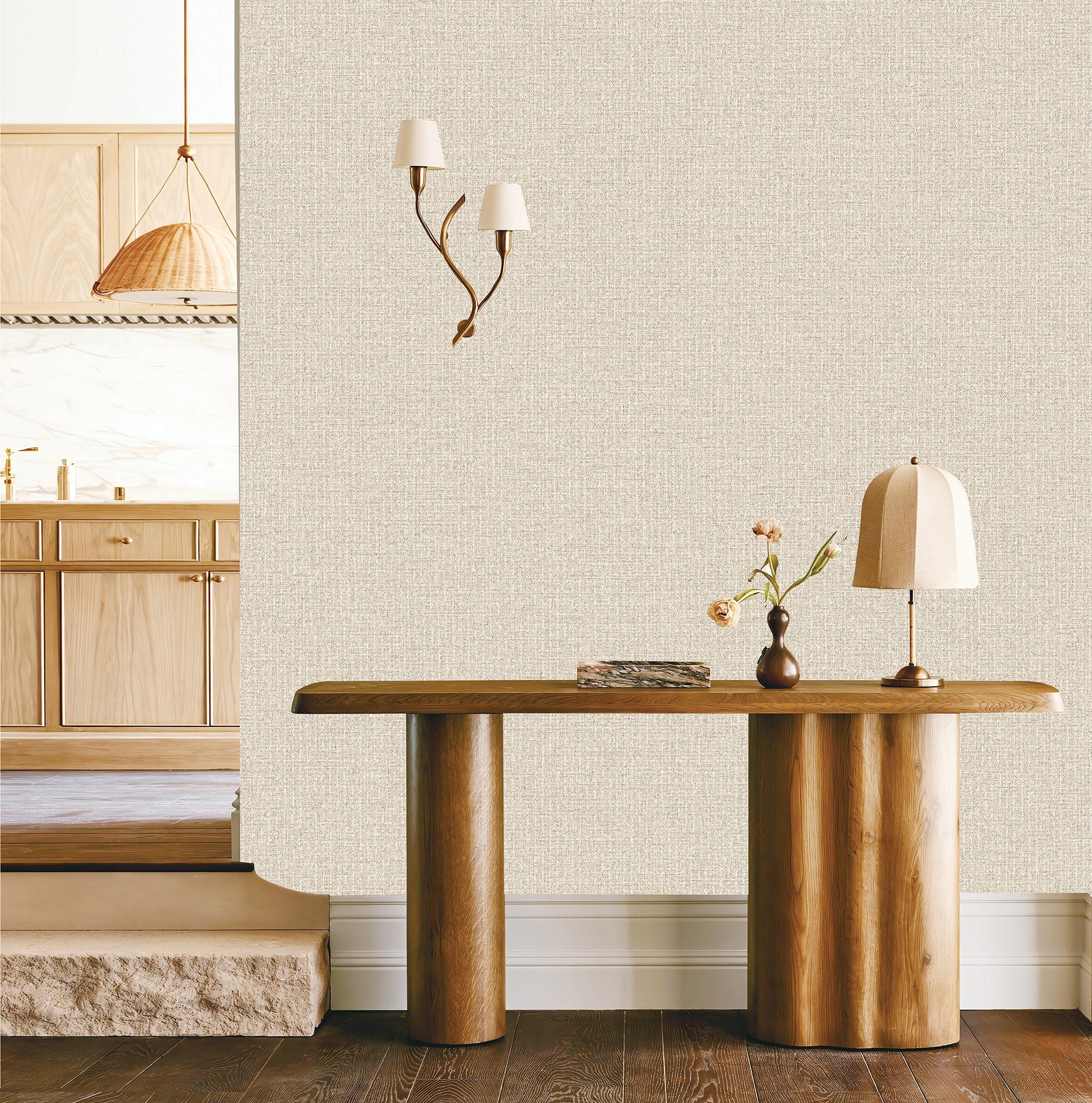 Textured Wallpaper Solid in Beige