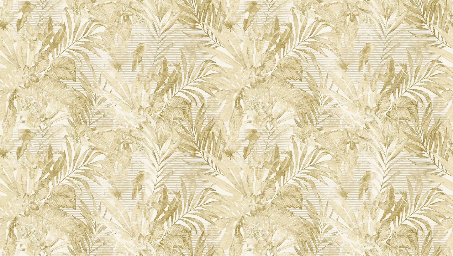 Textured Wallpaper Floral in Yellow