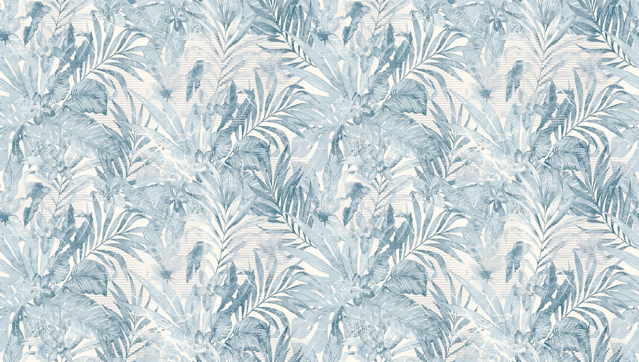 Textured Wallpaper Floral in Blue
