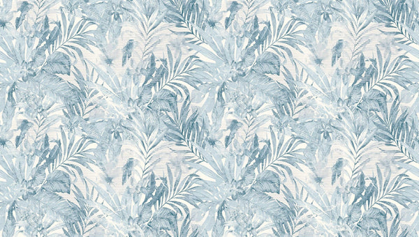 Textured Wallpaper Floral in Blue