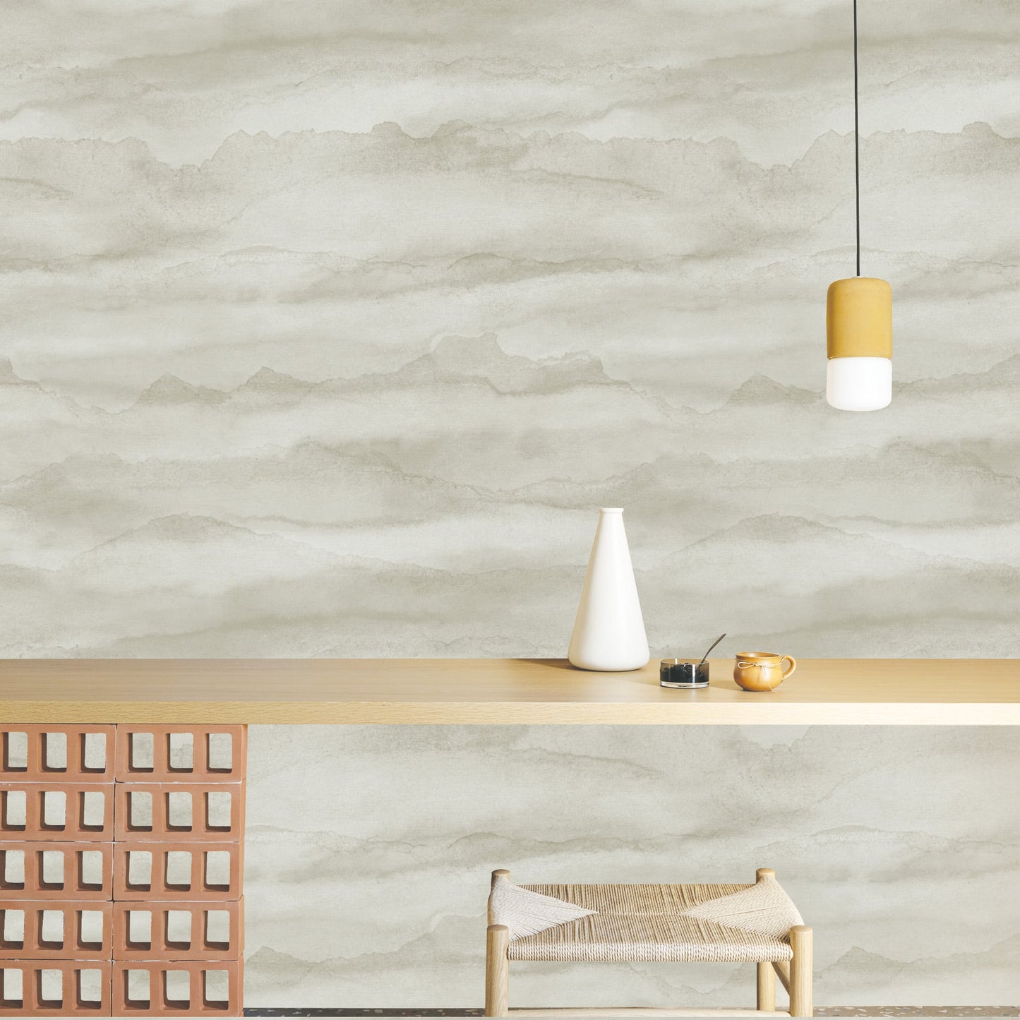 Textured Wallpaper Abstract|Grunge in Cream|Grey