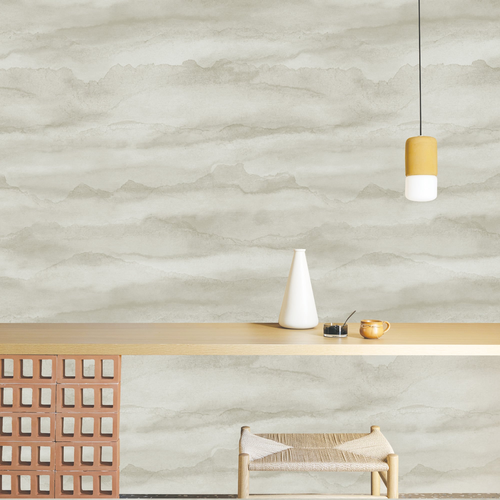 Textured Wallpaper Abstract|Grunge in Cream|Grey