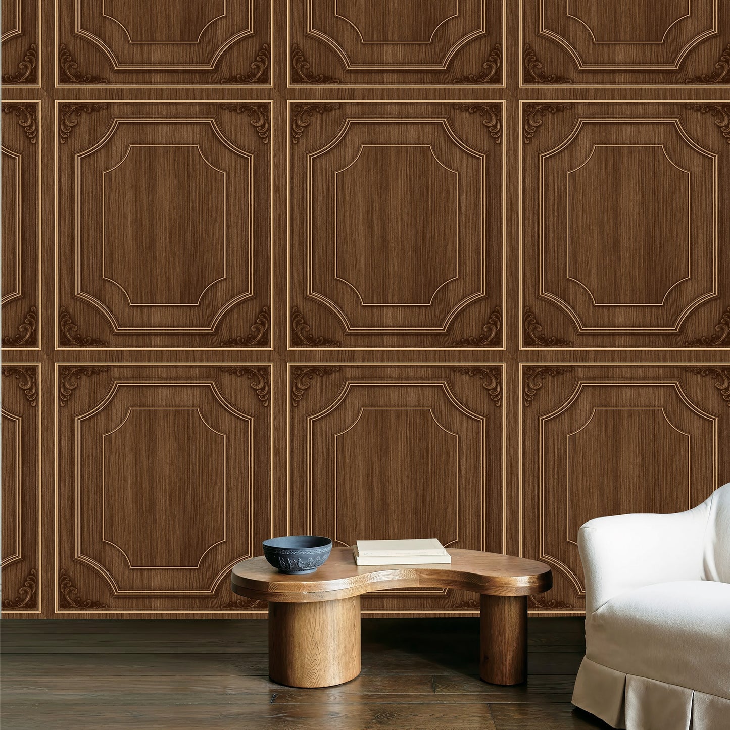 Textured Wallpaper Victorian|Traditional in Light Brown