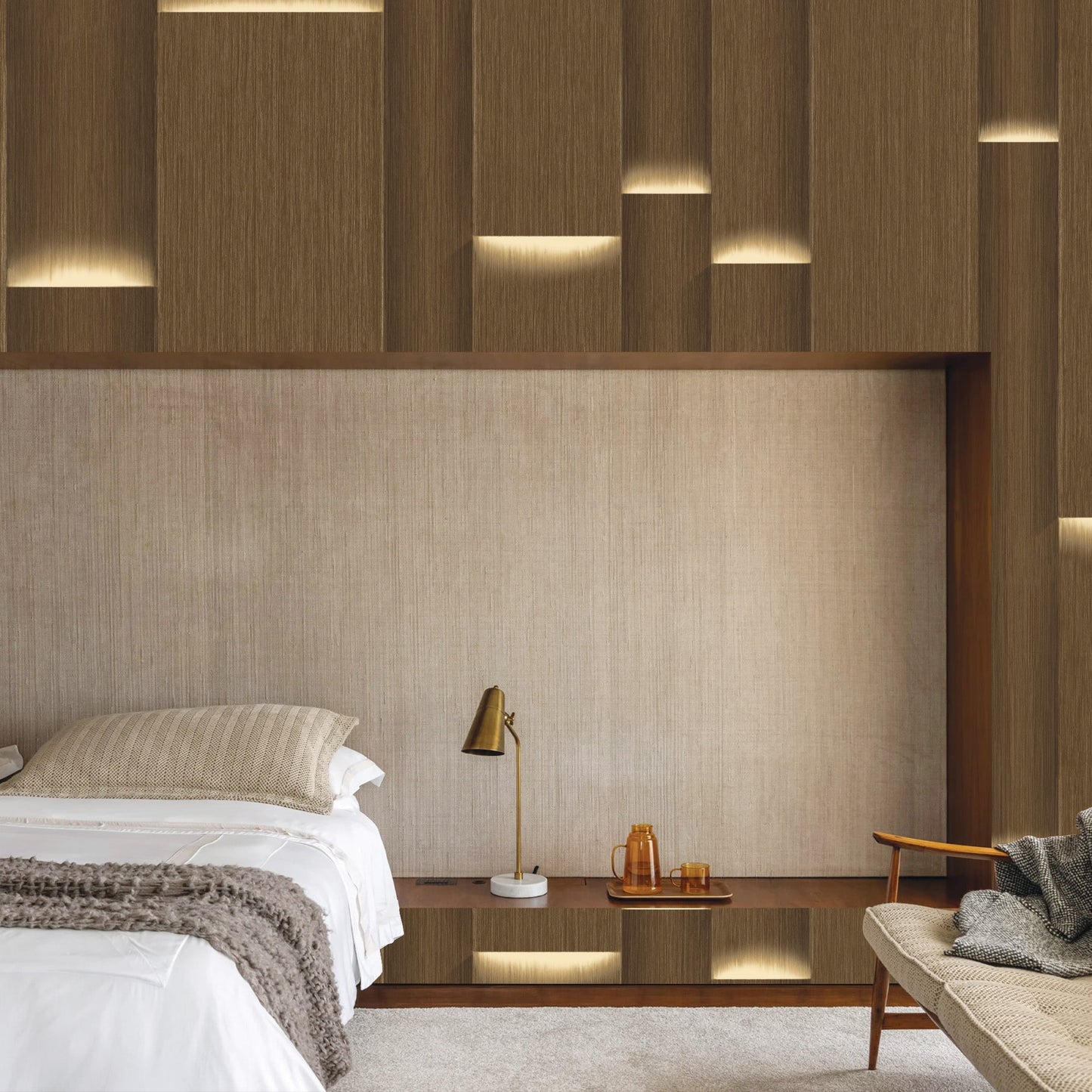 Textured Wallpaper Wood|Rustic in Brown