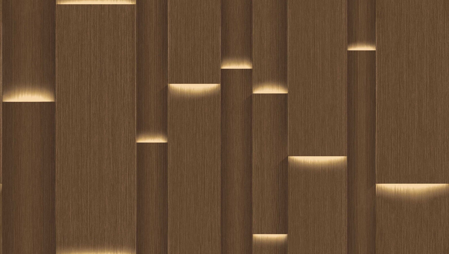 Textured Wallpaper Wood|Rustic in Dark Brown