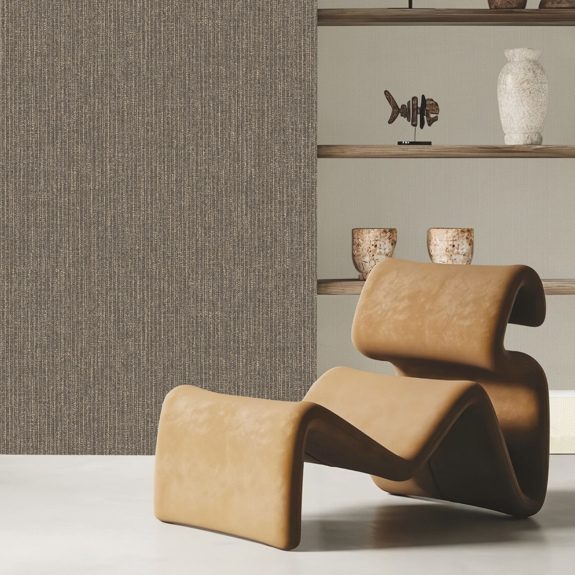 Textured Wallpaper Abstract in Dark Brown