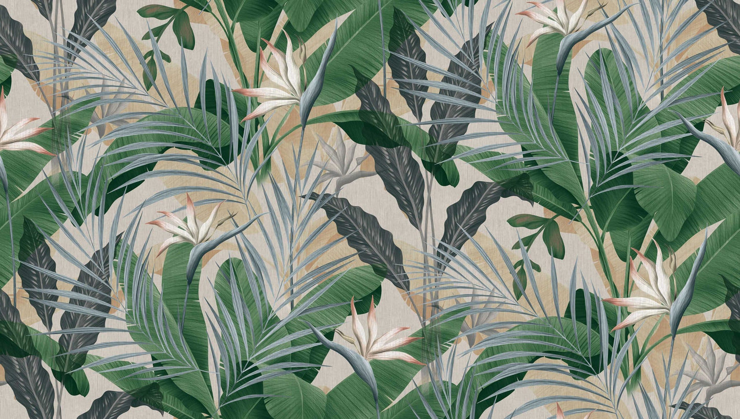 Textured Wallpaper Floral in Green