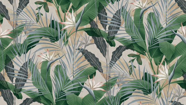 Textured Wallpaper Floral in Green