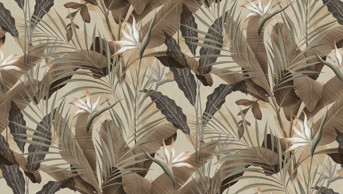 Textured Wallpaper Floral in Brown