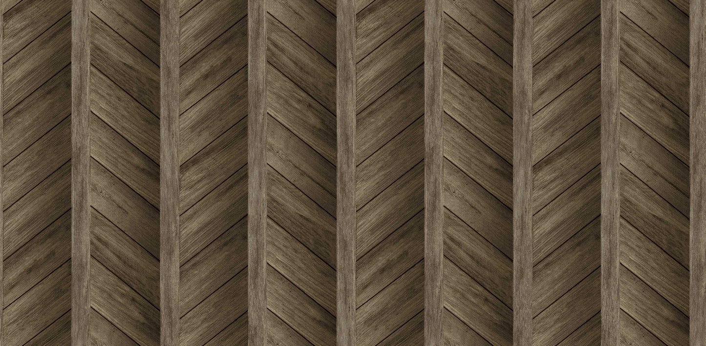Textured Wallpaper Chevron|Wood|Rustic in Brown