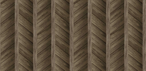 Textured Wallpaper Chevron|Wood|Rustic in Brown