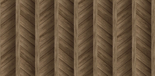 Textured Wallpaper Chevron|Wood|Rustic in Dark Brown