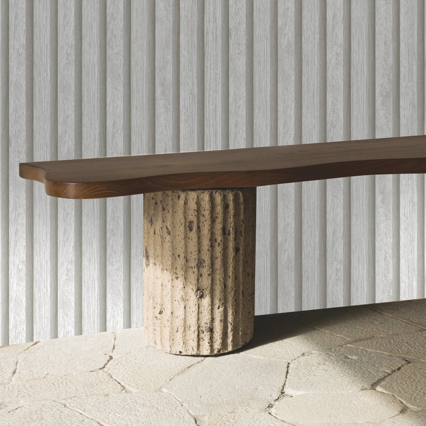 Textured Wallpaper Stripes|Wood|Rustic in White