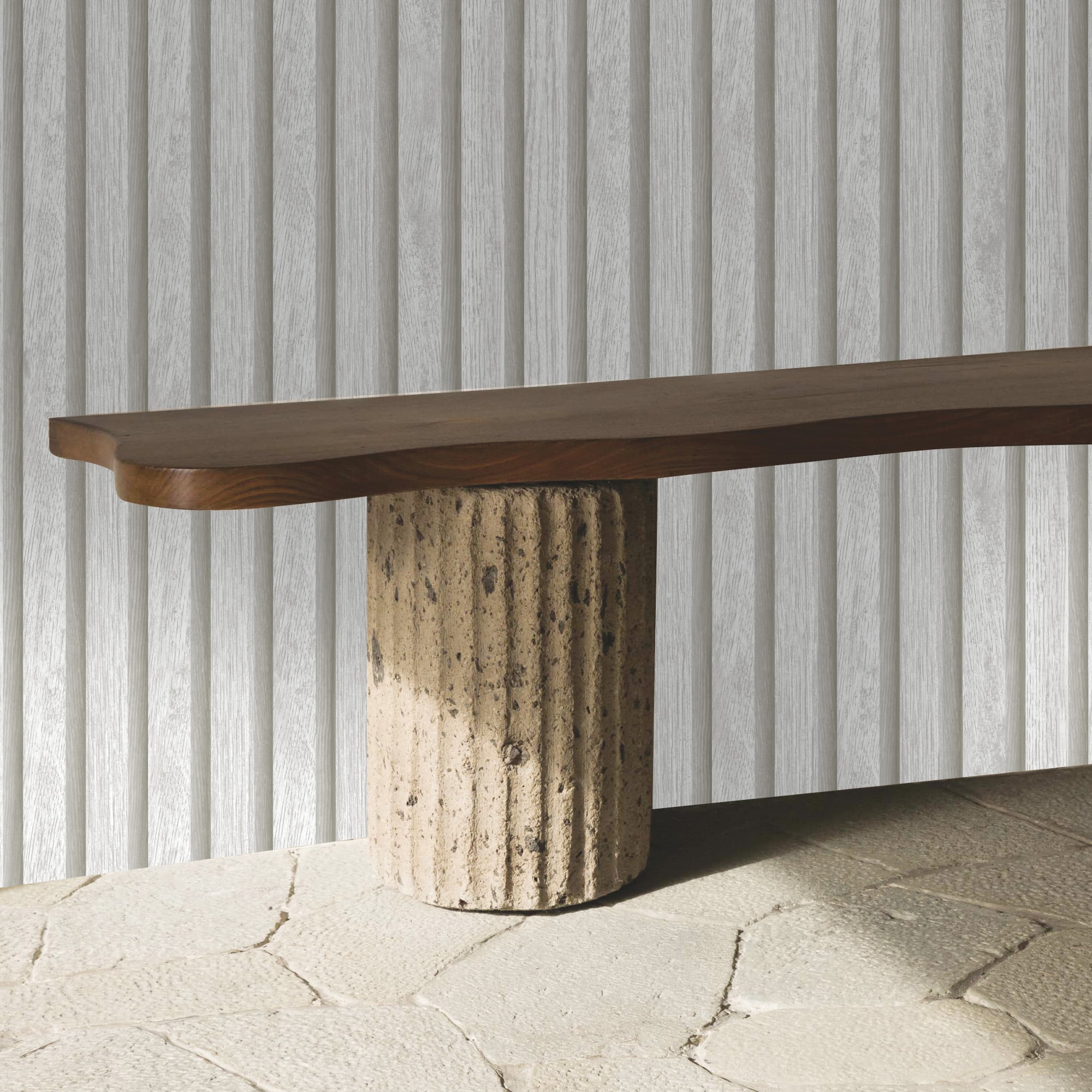 Textured Wallpaper Stripes|Wood|Rustic in White