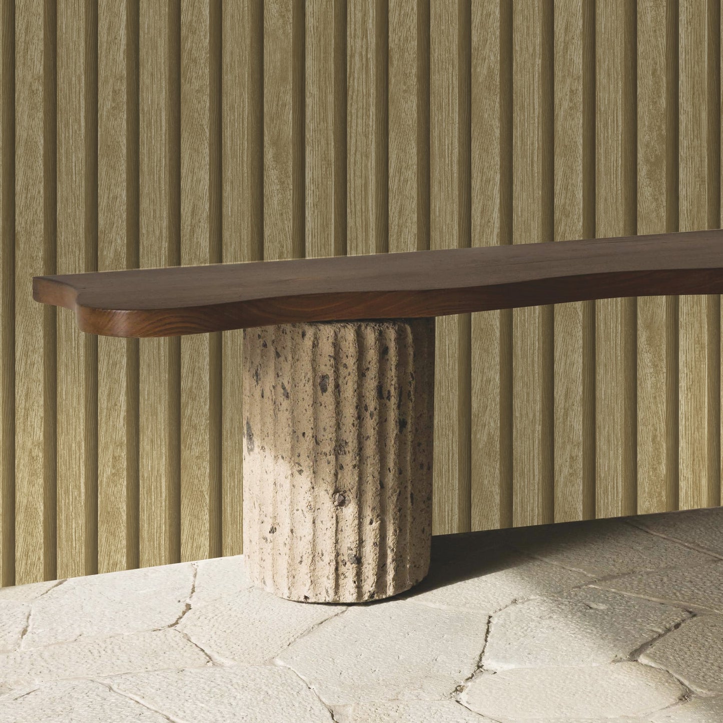 Textured Wallpaper Stripes|Wood|Rustic in Yellow