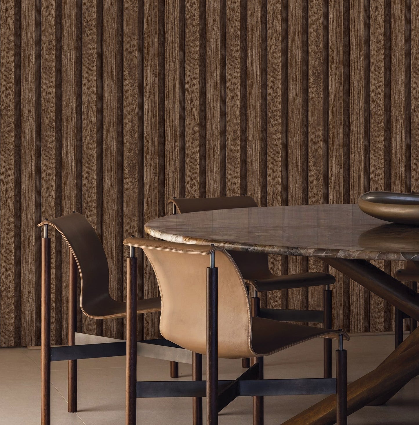 Textured Wallpaper Stripes|Wood|Rustic in Brown