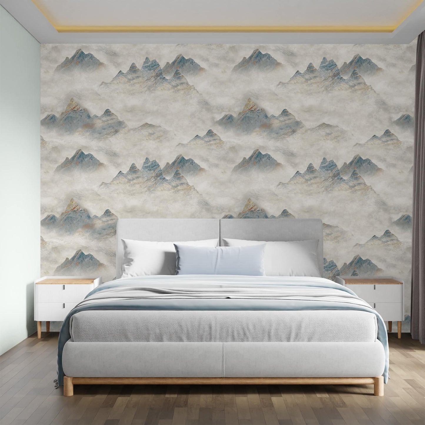 Textured Wallpaper Rustic|Distressed|Grunge in Blue