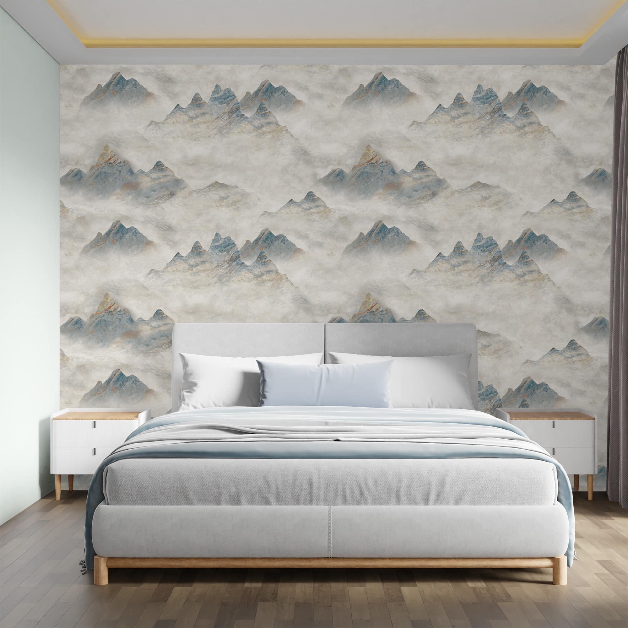 Textured Wallpaper Rustic|Distressed|Grunge in Blue