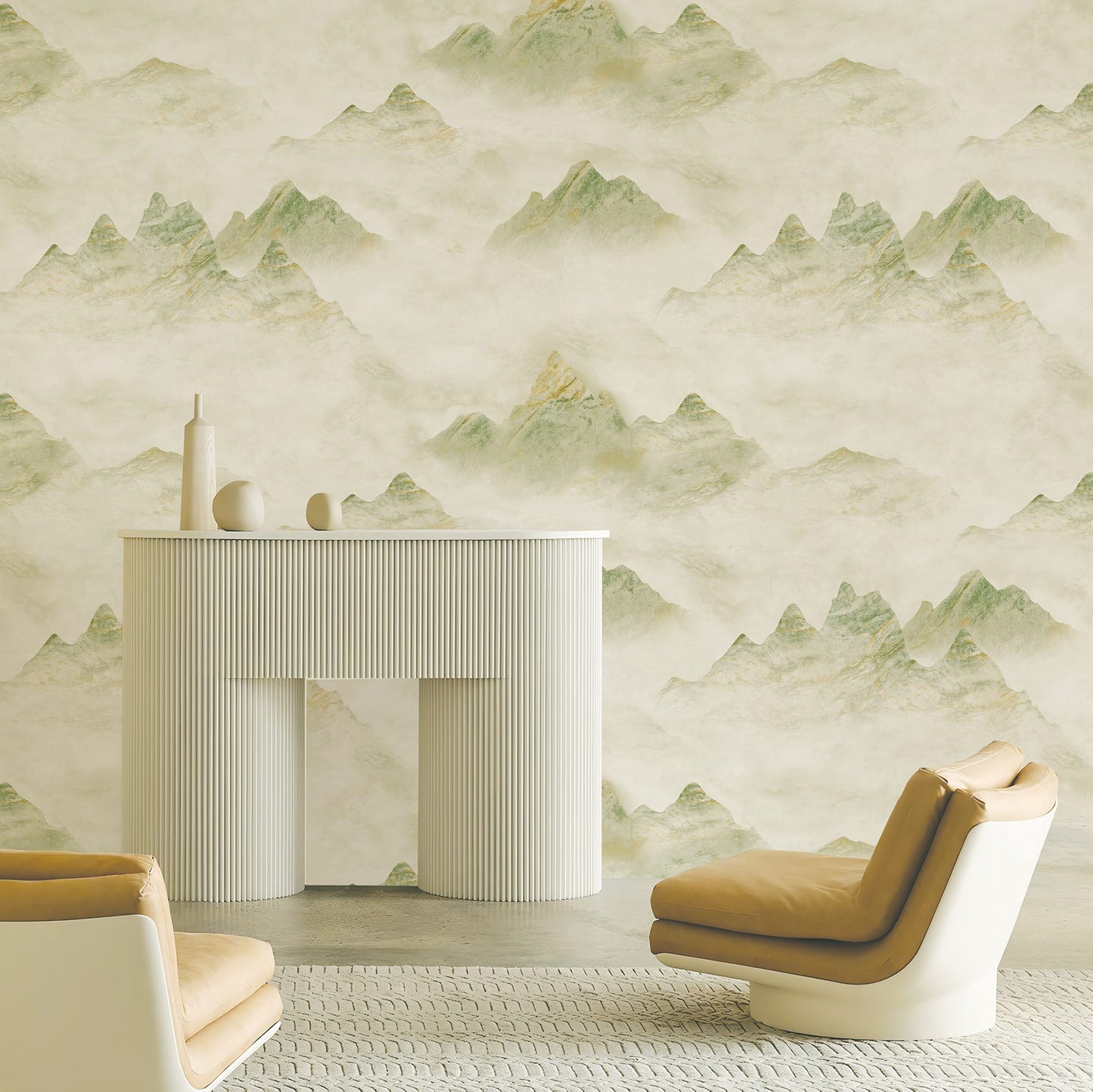 Textured Wallpaper Rustic|Distressed|Grunge in Green