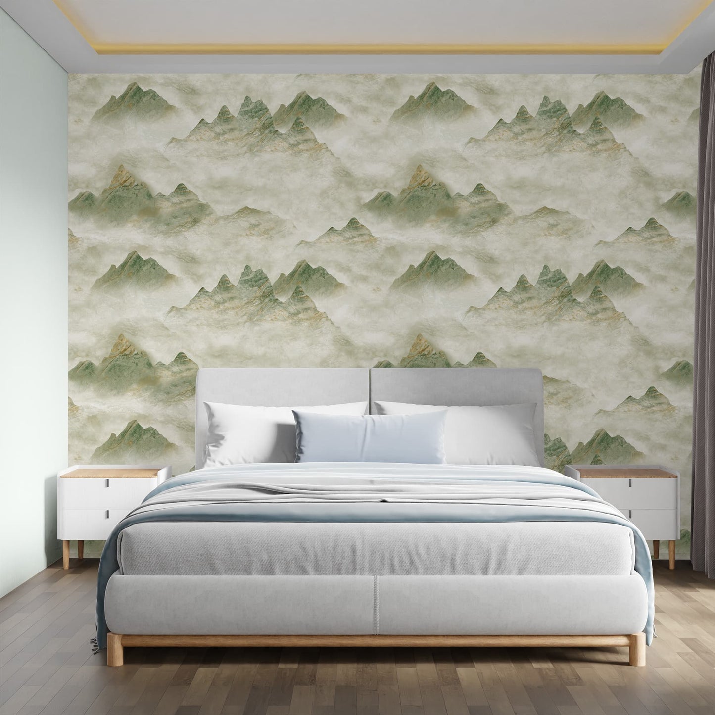 Textured Wallpaper Rustic|Distressed|Grunge in Green