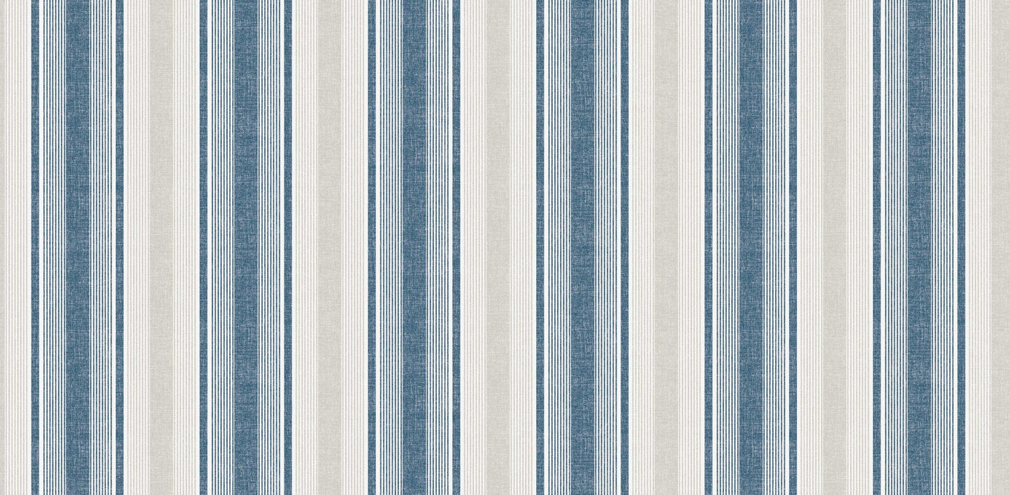 Textured Wallpaper Stripes|Traditional in Blue|Grey