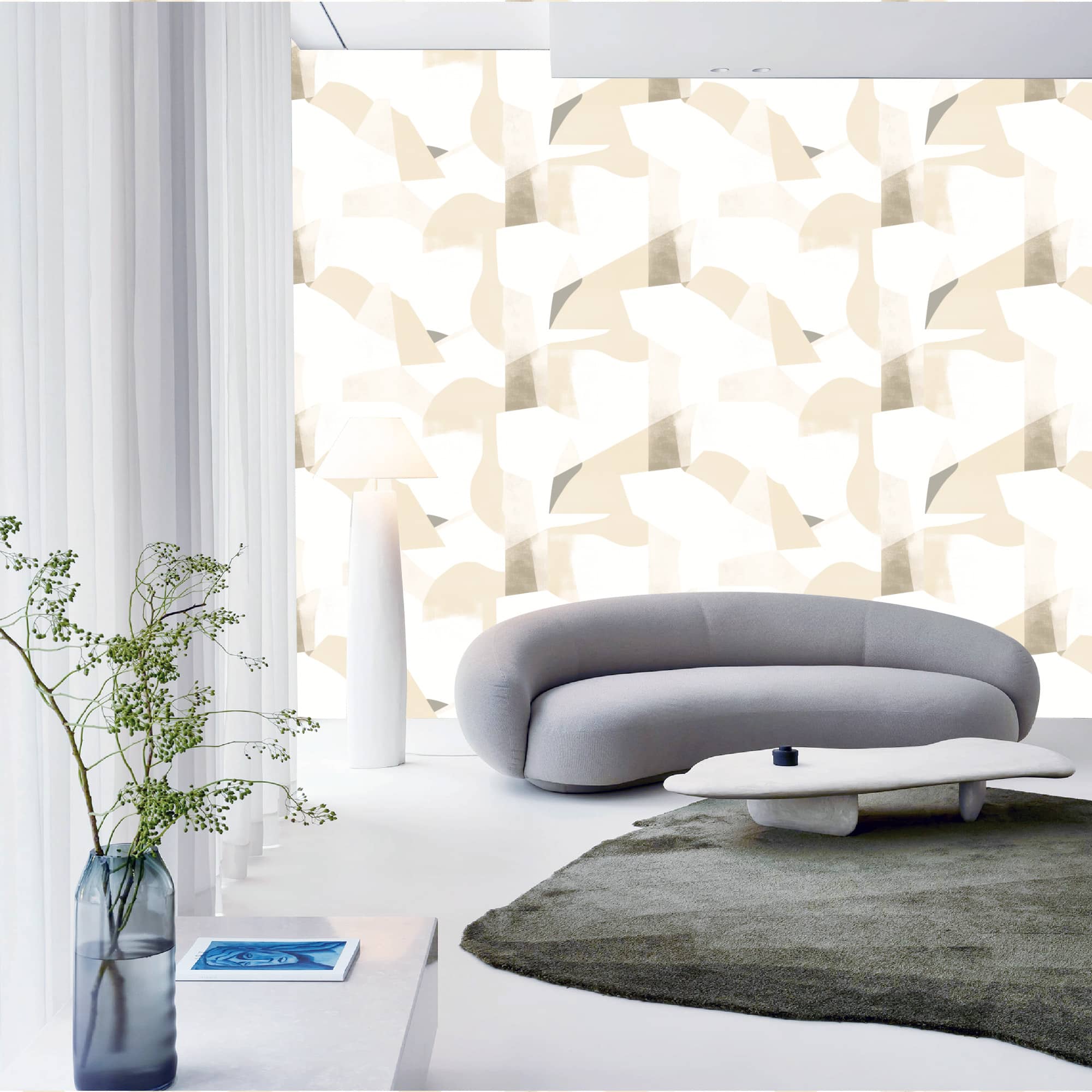 Textured Wallpaper Abstract|Grunge in Ivory|Beige