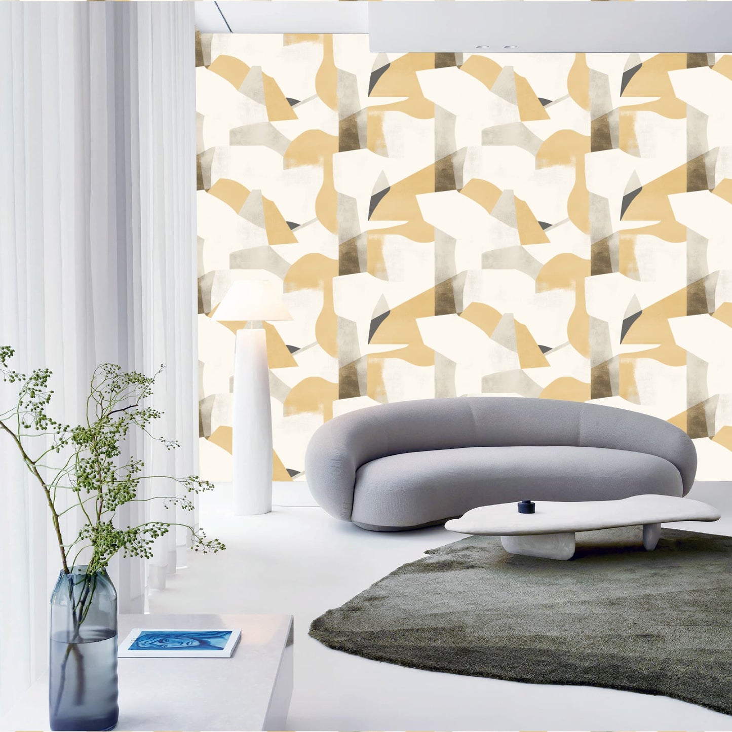 Textured Wallpaper Abstract|Grunge in Gold|Beige