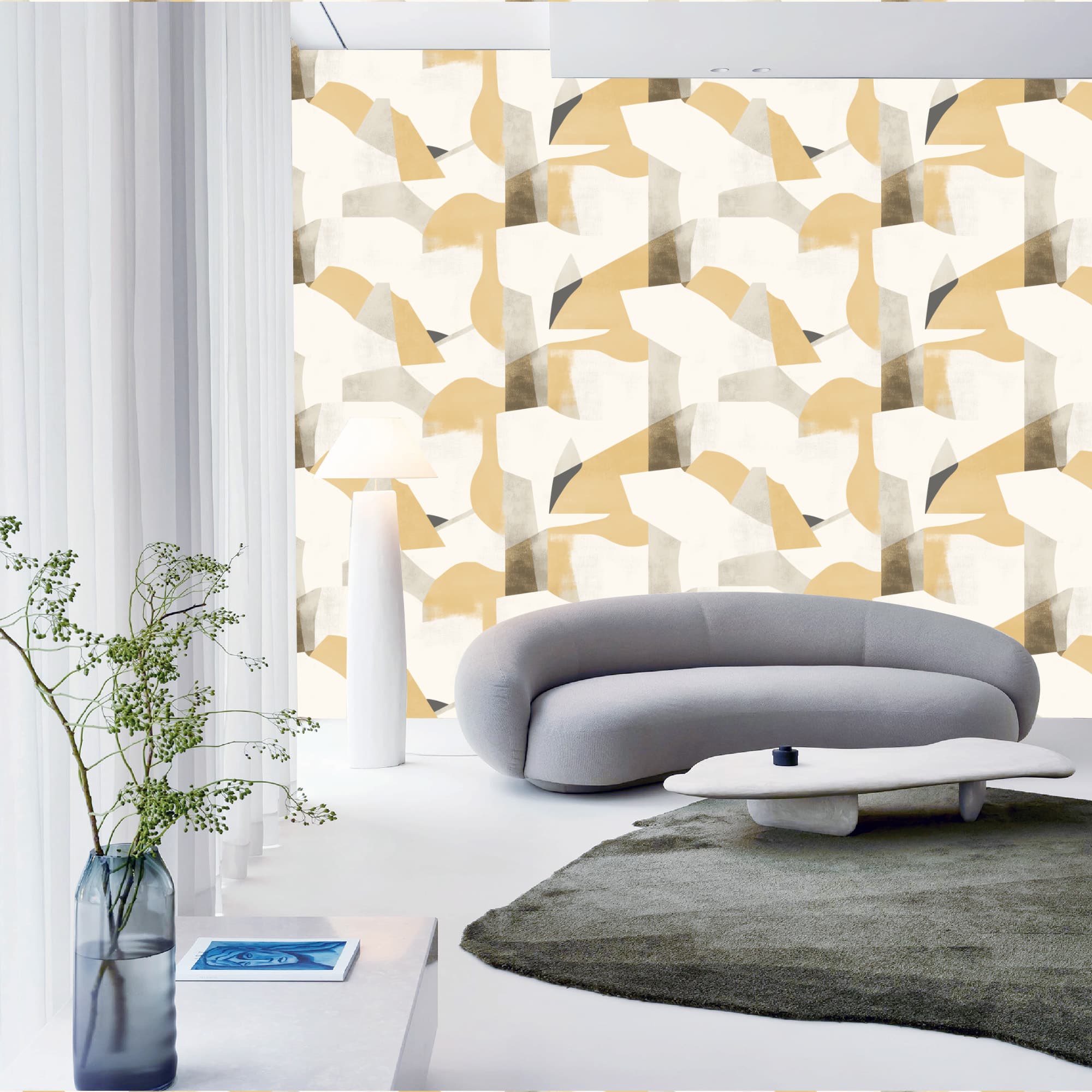 Textured Wallpaper Abstract|Grunge in Gold|Beige