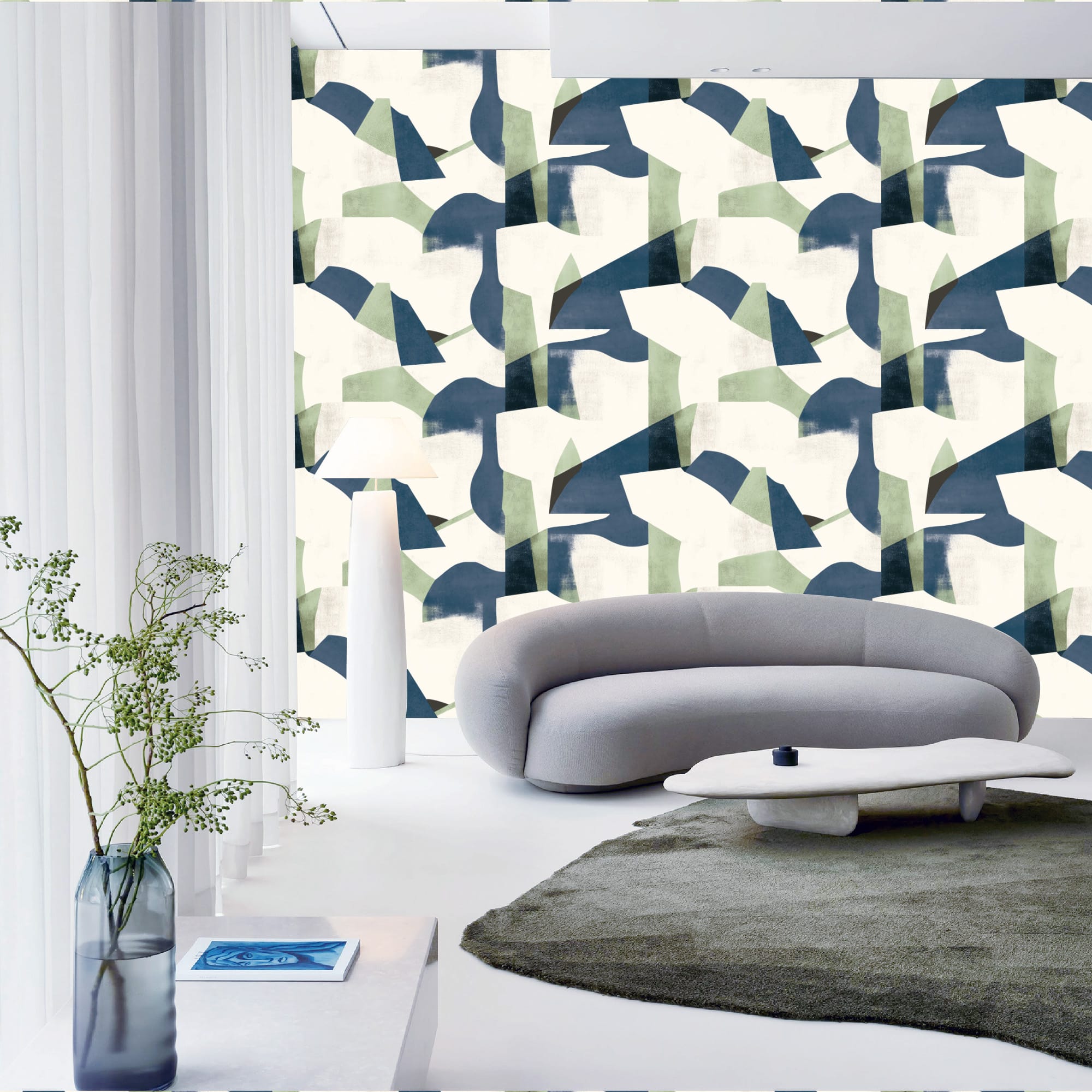 Textured Wallpaper Abstract|Grunge in Blue|Green