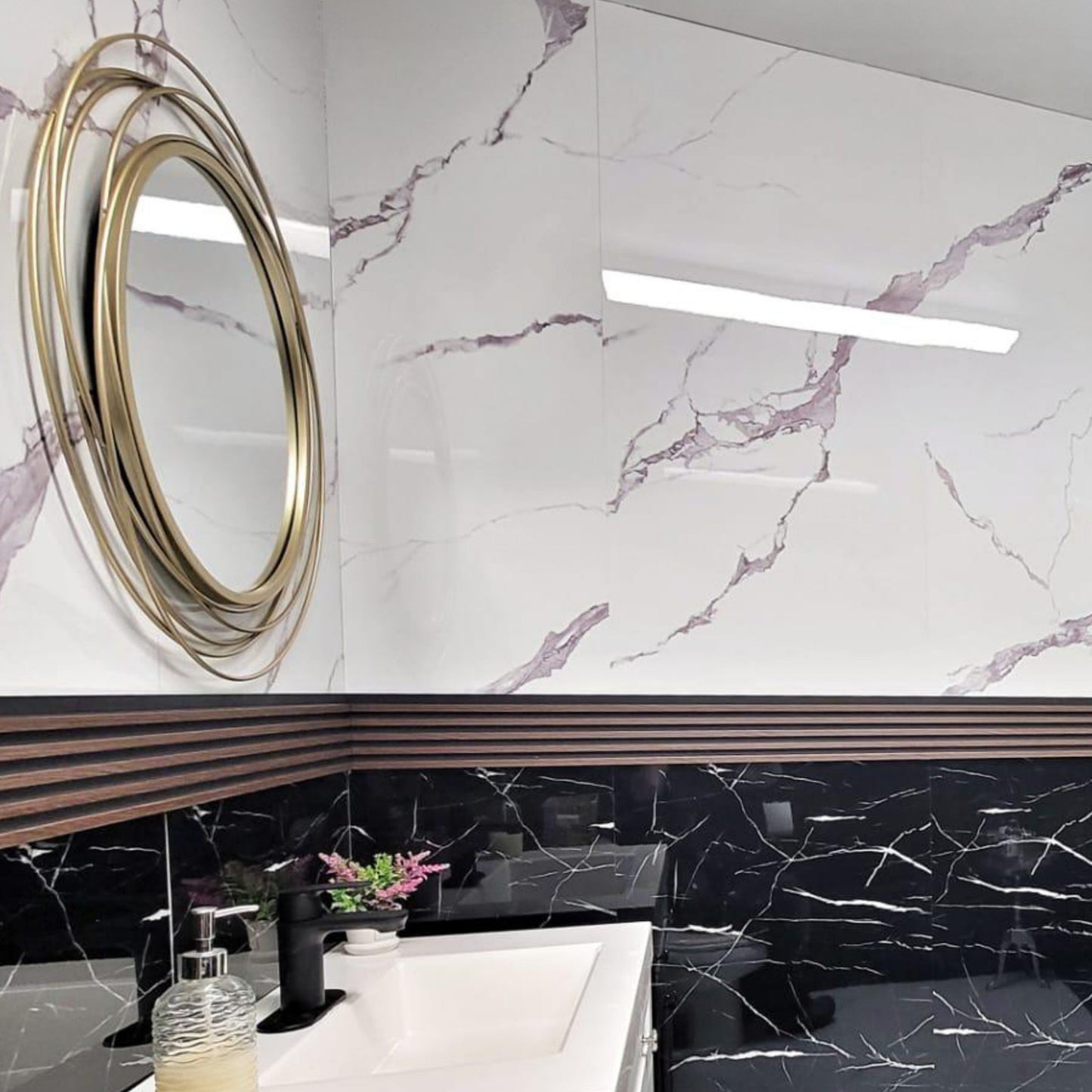UV Marble panels Marble in White|Grey