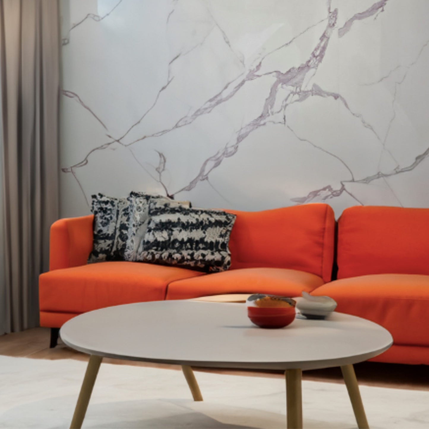 UV Marble panels Marble in White|Grey