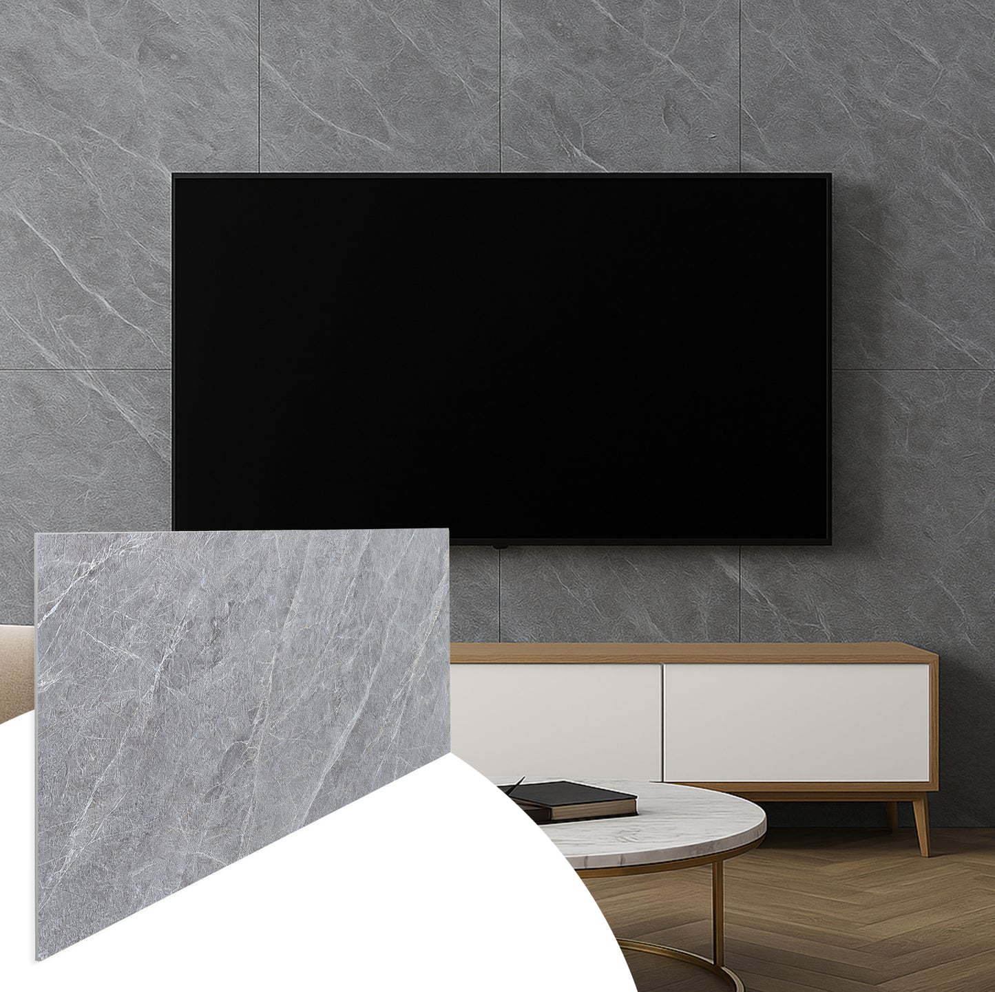 Faux Stone Wall Panels - 2 ft X 4 ft - Waterproof, Matte Textured, DIY Friendly Indoor Wall Cladding  - Black, Grey, Tan