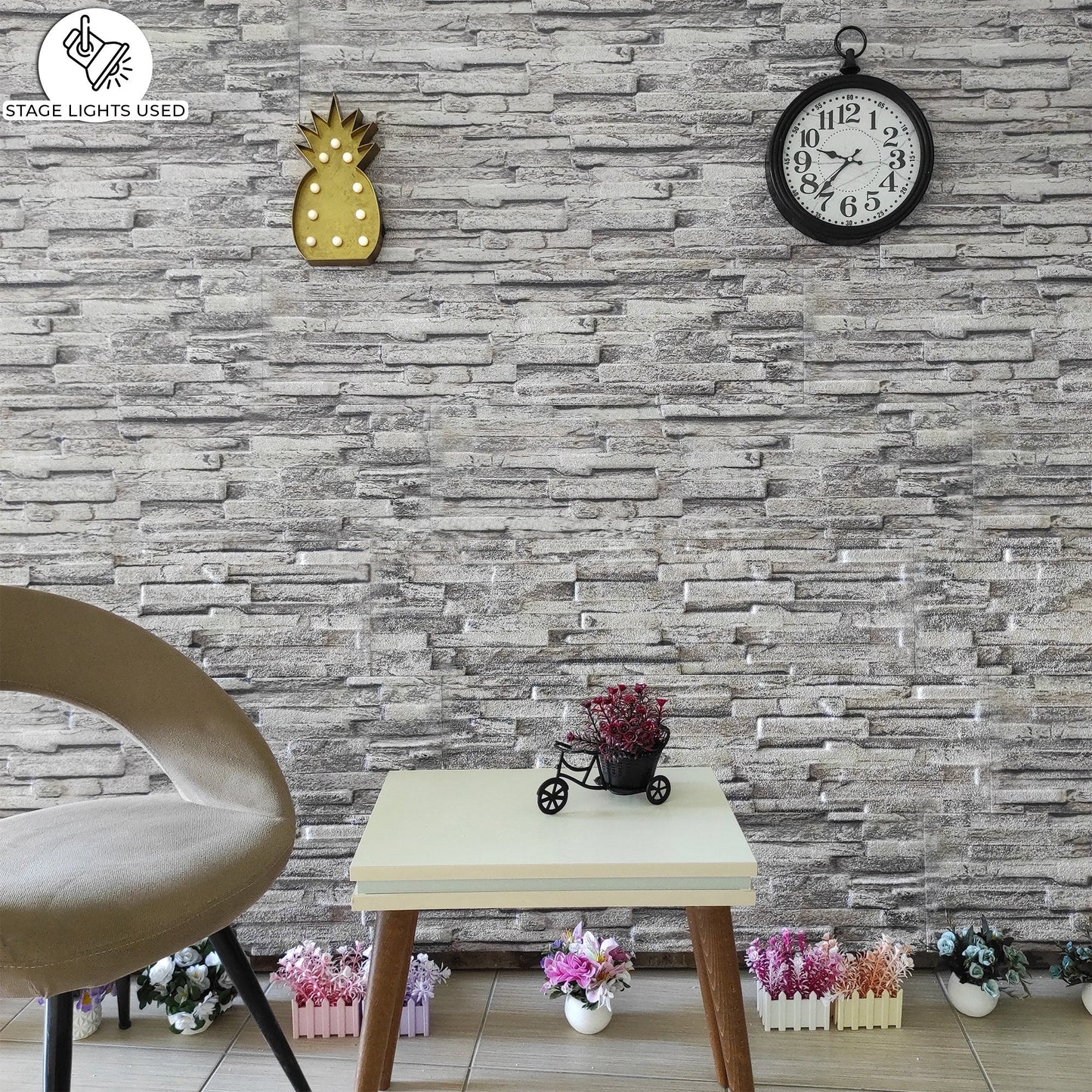 3D Wall Panels Brick Effect - Cladding, Grey Stone Look Wall Paneling, Styrofoam Facing for Living room, Kitchen, Bathroom, Balcony, Bedroom, Set of 14, Covers 36.4 sq ft