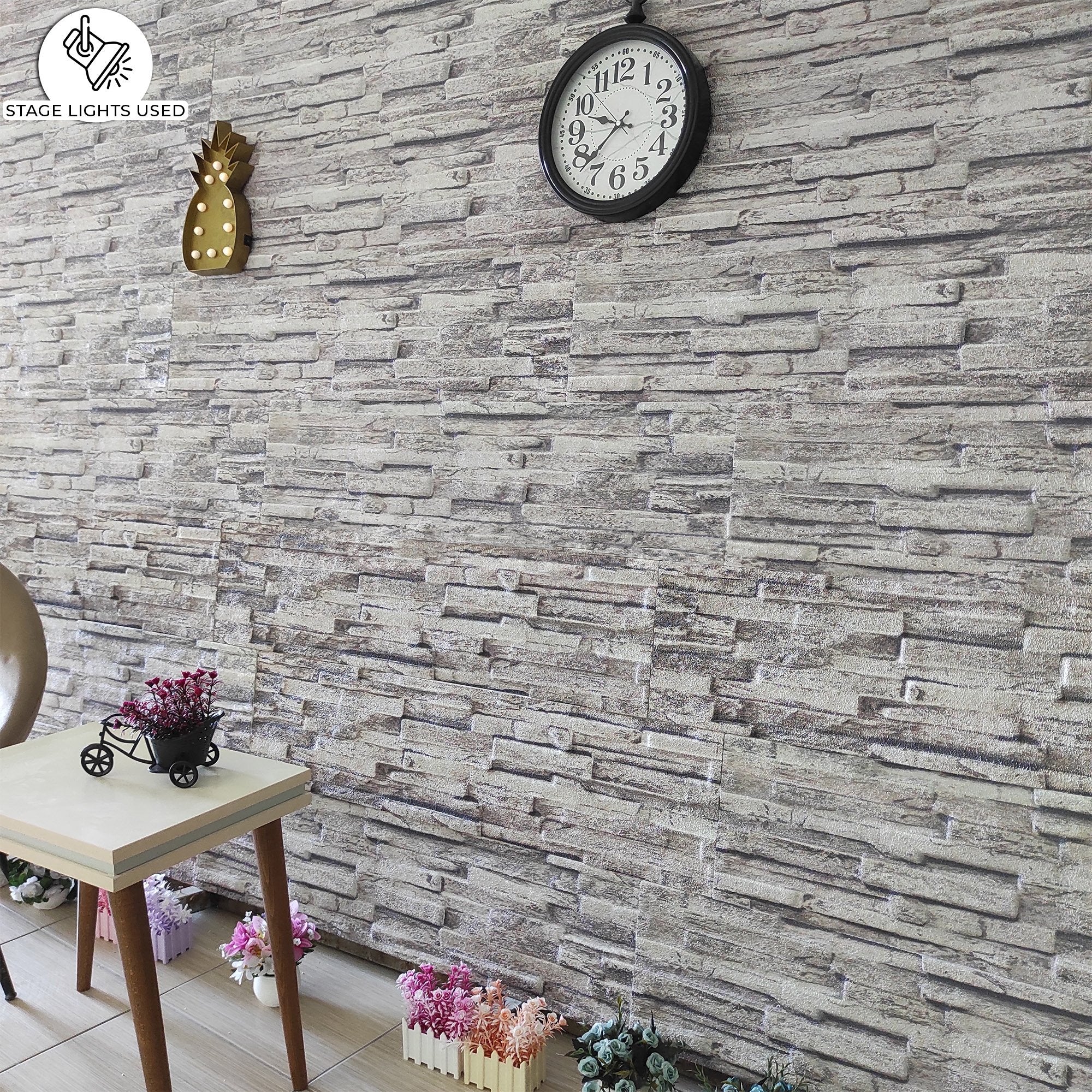 3D Wall Panels Brick Effect - Cladding, Grey Stone Look Wall Paneling, Styrofoam Facing for Living room, Kitchen, Bathroom, Balcony, Bedroom, Set of 14, Covers 36.4 sq ft