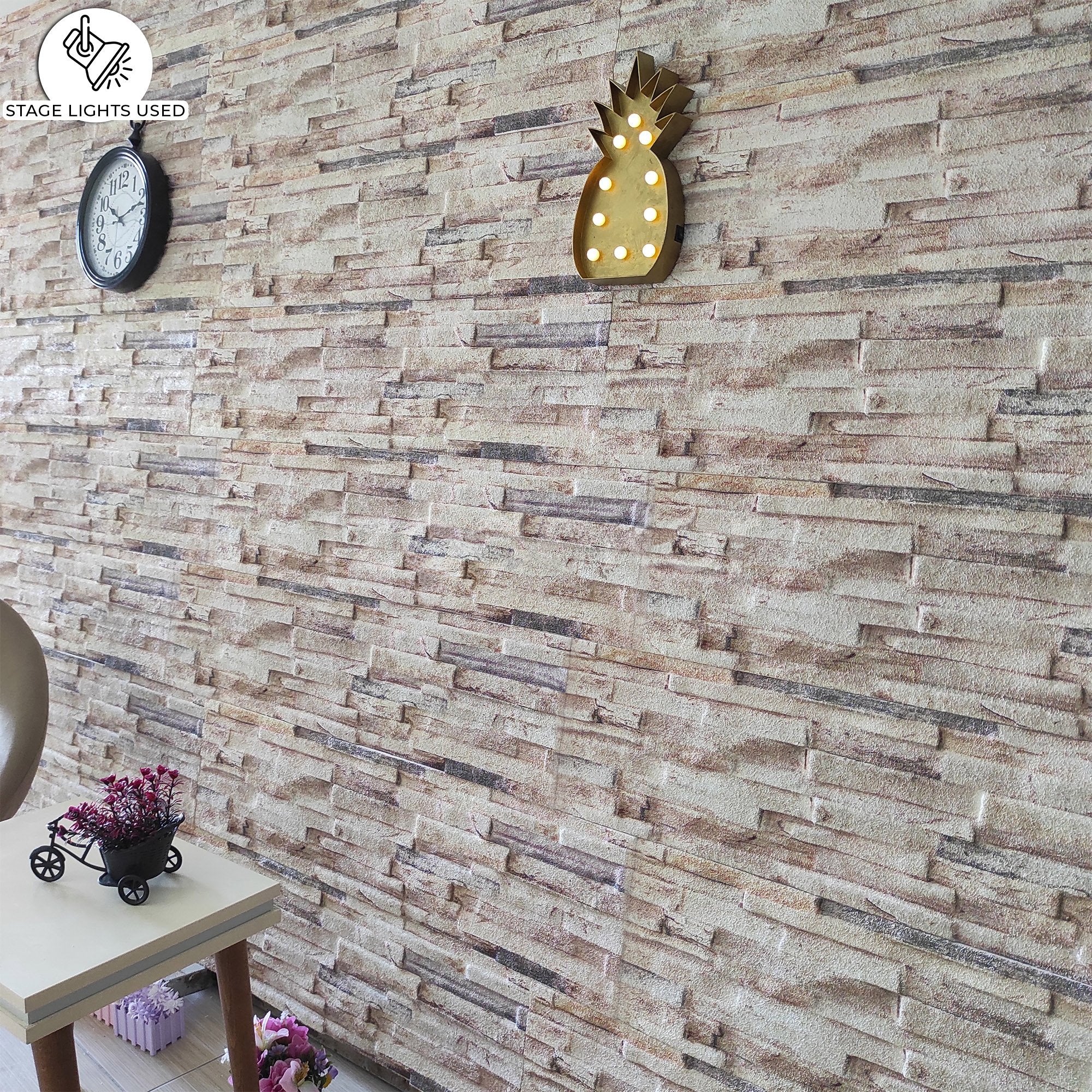 Outlet Beige Pink Brown Brick Look Wall Paneling, Styrofoam Facing, Single Panel, Covers 2.7 sq ft