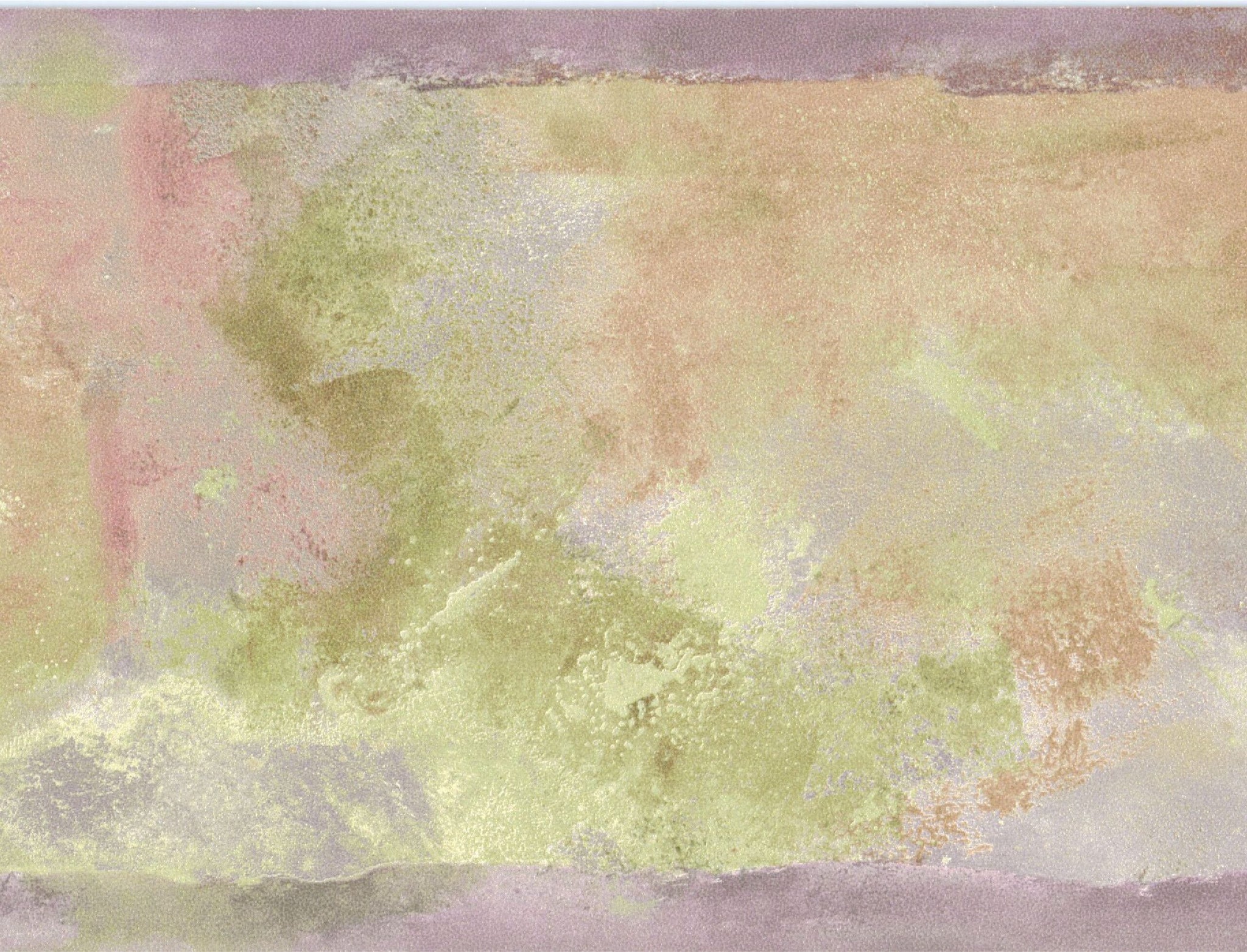 Prepasted Wallpaper Border - Abstract Pink, Purple, Beige, Green Brush Strokes Wall Border Retro Design, 15 ft x 6.89 in (4.57m x 17.5cm)