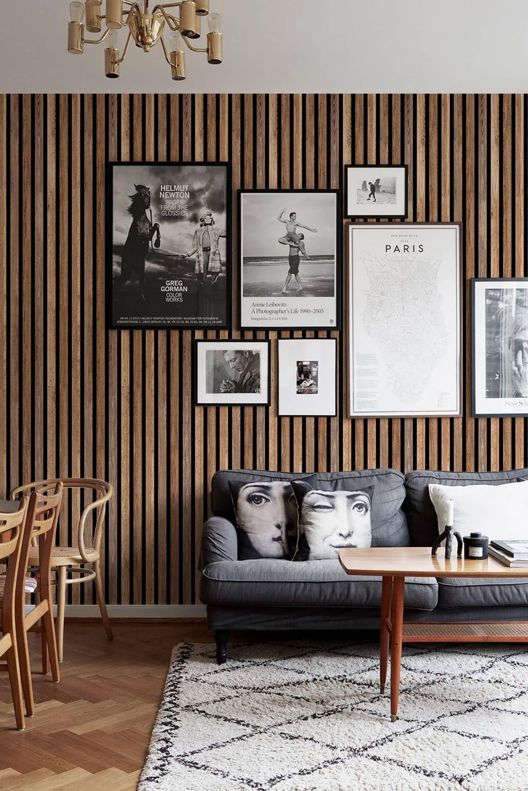 Dundee Deco Slat Wall Panels - Faux Wood Styrofoam Wall Paneling for Interior and Exterior Walls - Extra Long Fluted Acoustic Wall Panels,  Modern Wood Slats for Accent Walls - Warm Tan, 106 in x 10 in, Pack of 3, Total Coverage 22 sq ft