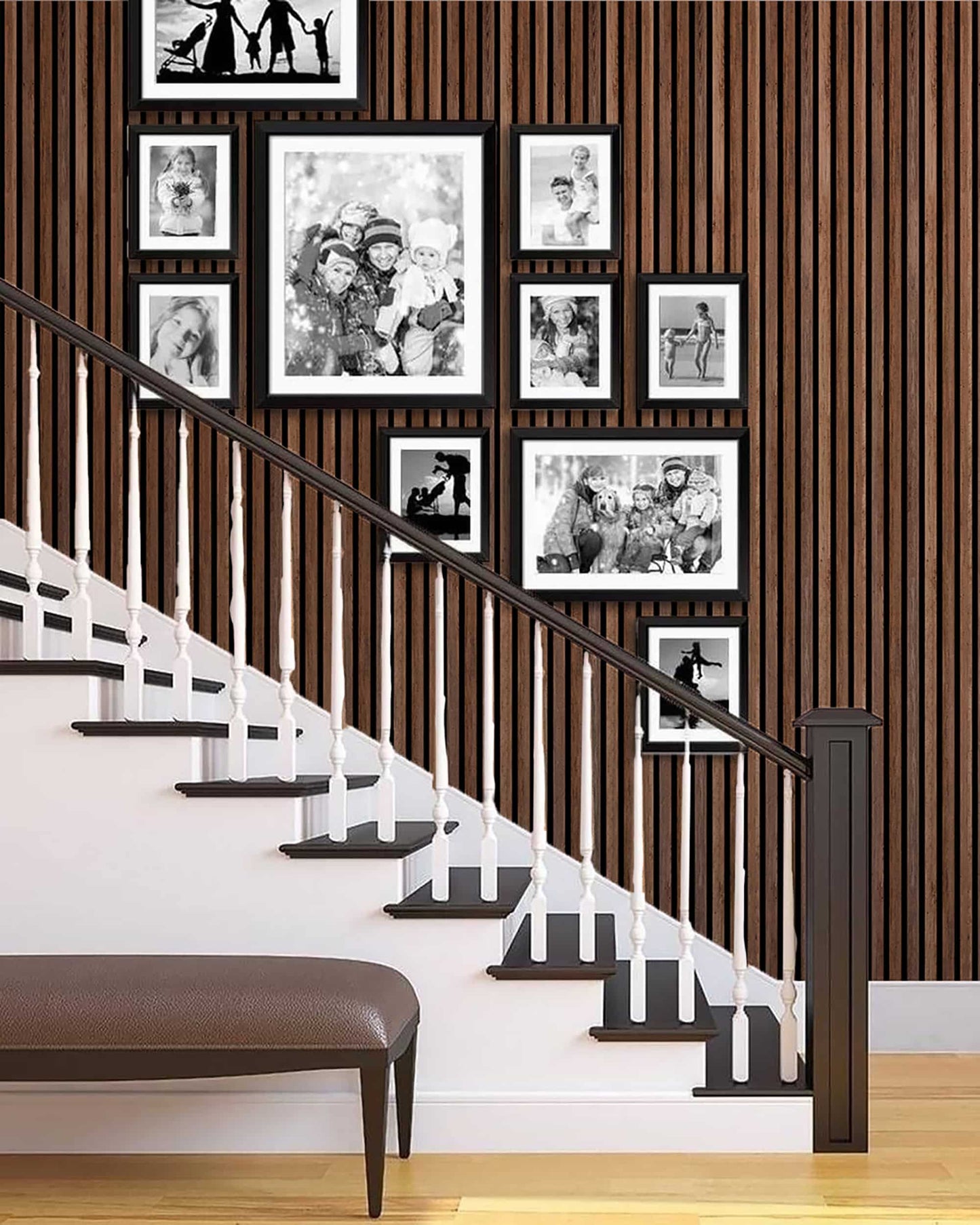 Dundee Deco Slat Wall Panels - Faux Wood Styrofoam Wall Paneling for Interior and Exterior Walls - Extra Long Fluted Acoustic Wall Panels,  Modern Wood Slats for Accent Walls - Warm Tan, 106 in x 10 in, Pack of 3, Total Coverage 22 sq ft